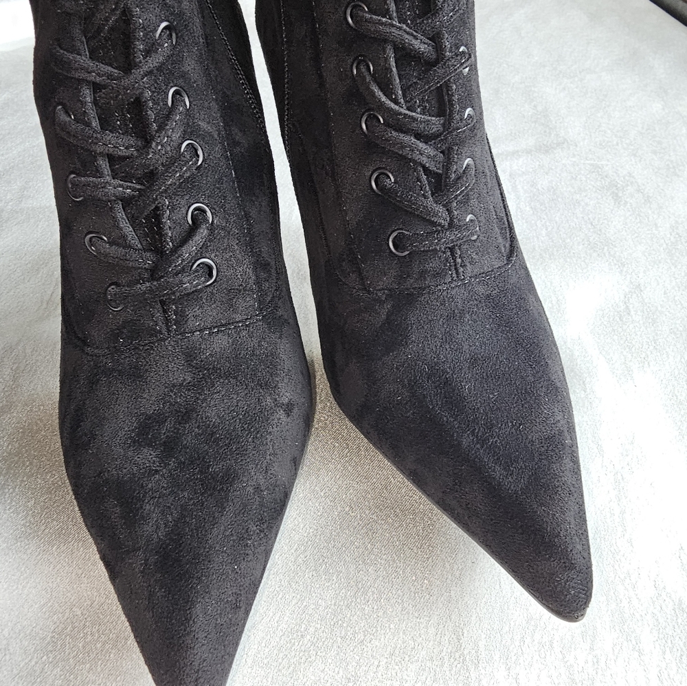 Jeffrey Campbell BURNED BLACK SUEDE Over The Knee  Boots Sz 6.5 - Picture 10 of 16